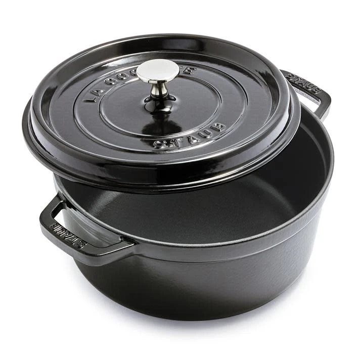 Staub Round 3.8L/4-Qt Cocotte Noir (Gloss Black) *discontinued - Image 2