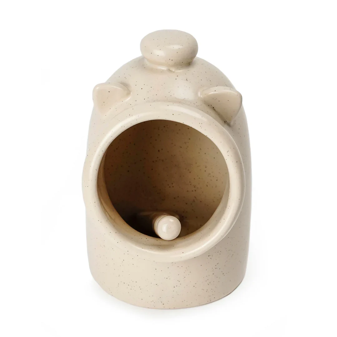 Stoneware Salt Pig w/spoon Oat