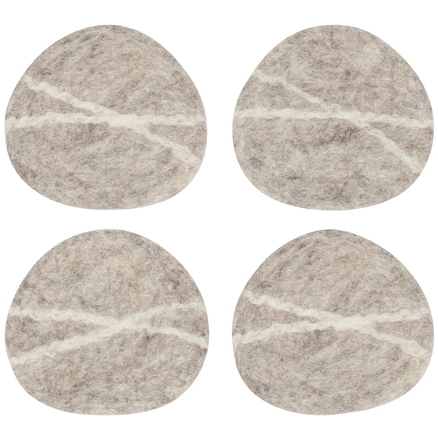 Striato Felt Wool Coasters S/4 - Flint