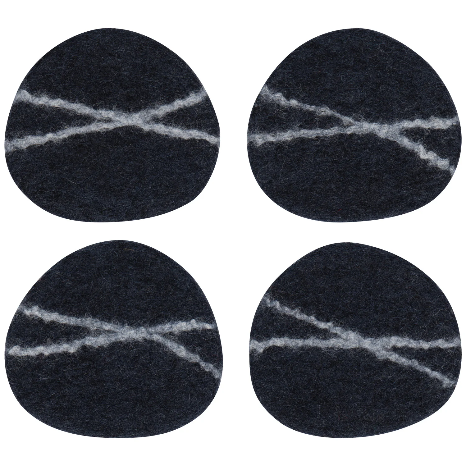 Striato Felt Wool Coasters S/4 - Midnight