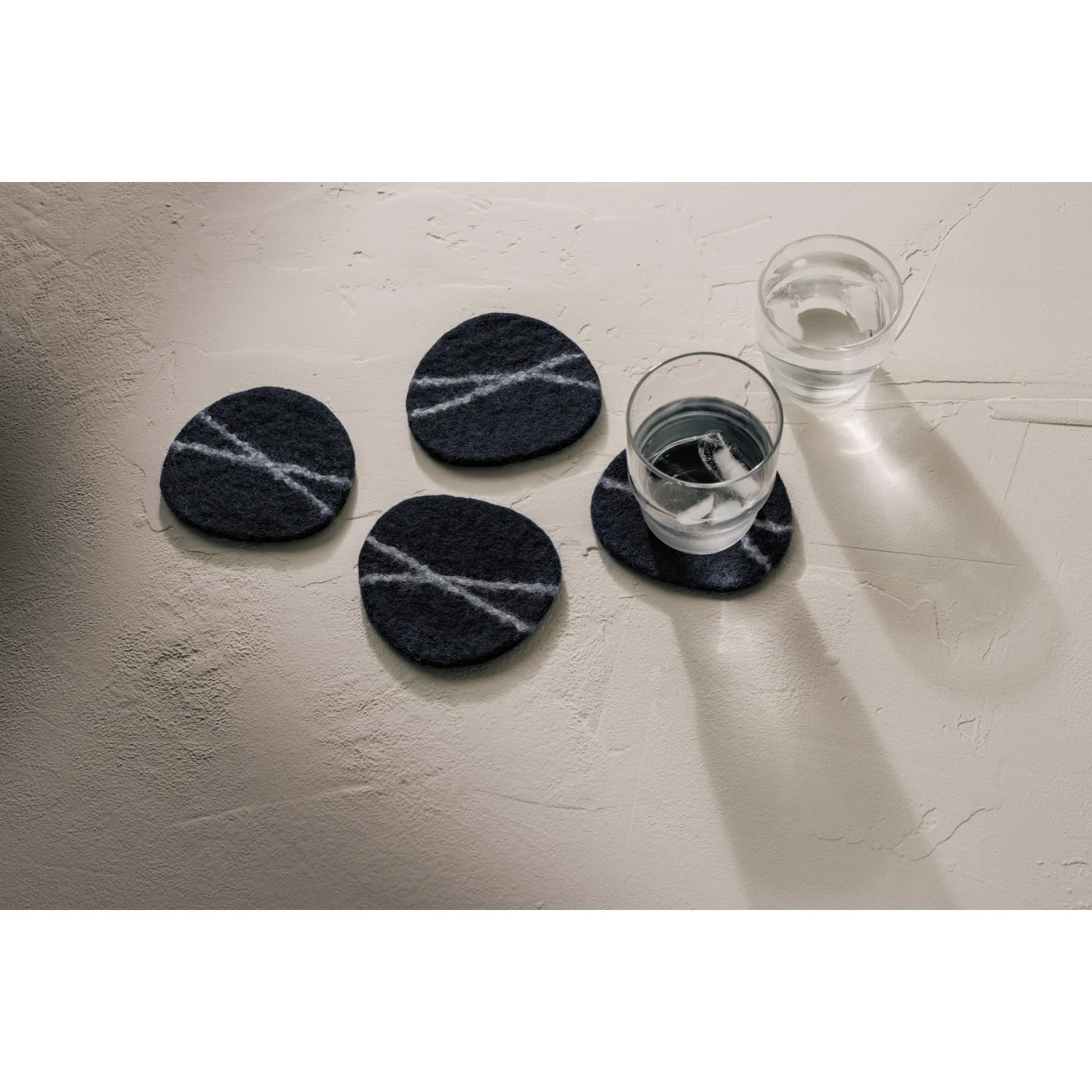 Striato Felt Wool Coasters S/4 - Midnight - Image 2