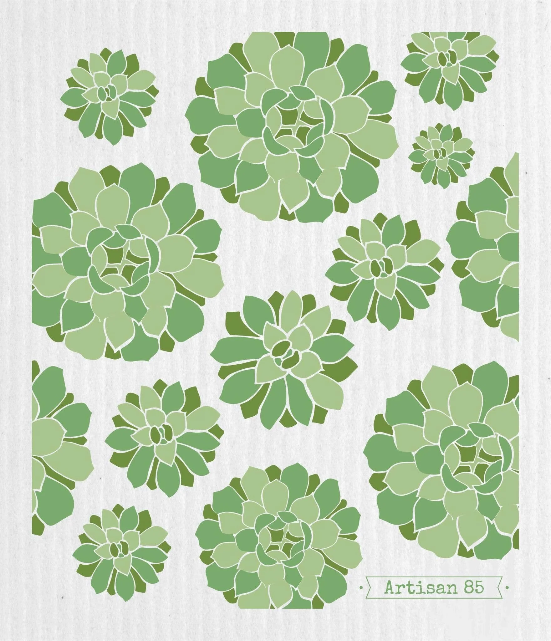 Succulent Garden Green Swedish Cloth
