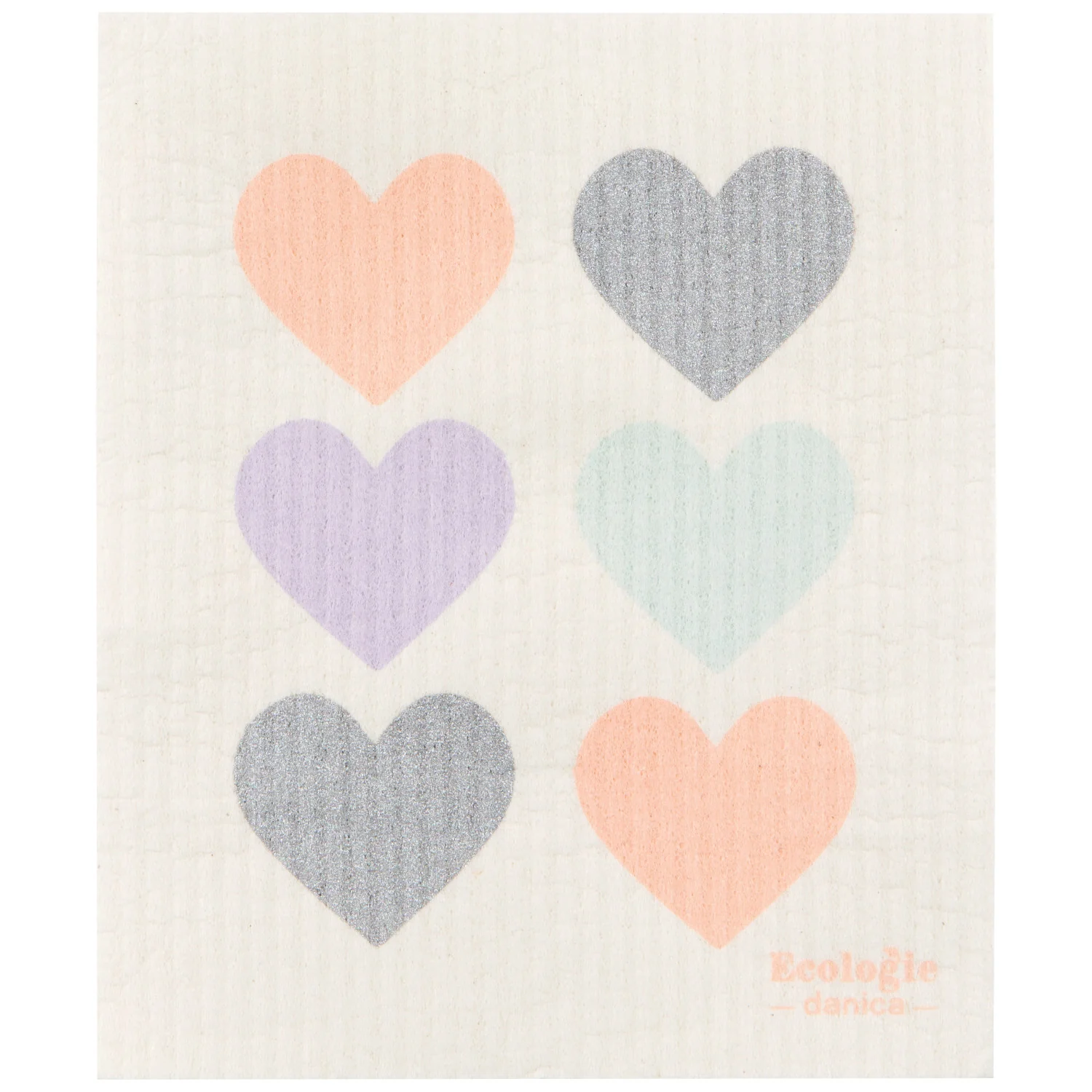 Swedish Dishcloth - Pastel Hearts