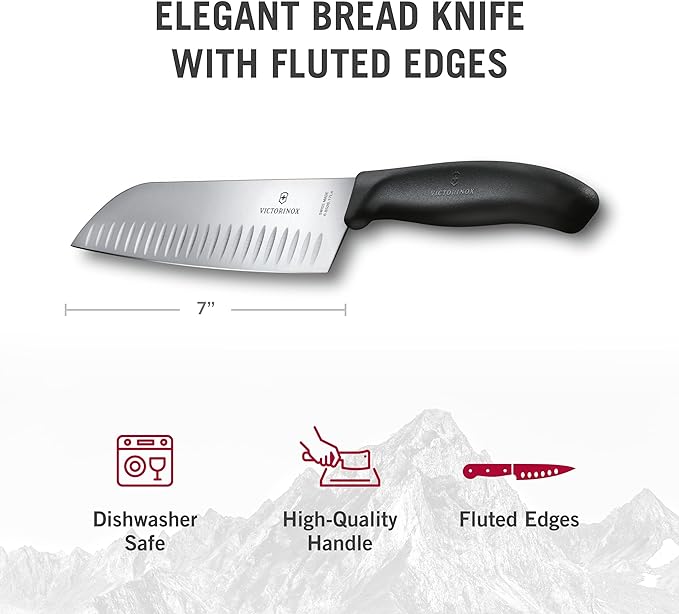 Swiss Classic 7" Santoku - Granton Edge - Image 3