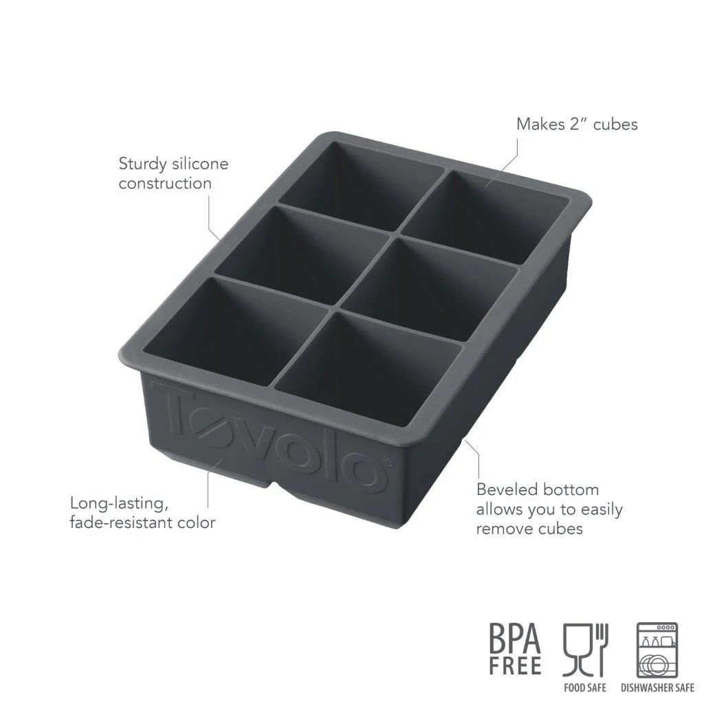 TOVOLO® King Cube Silicone Ice Tray - Charcoal - Image 3