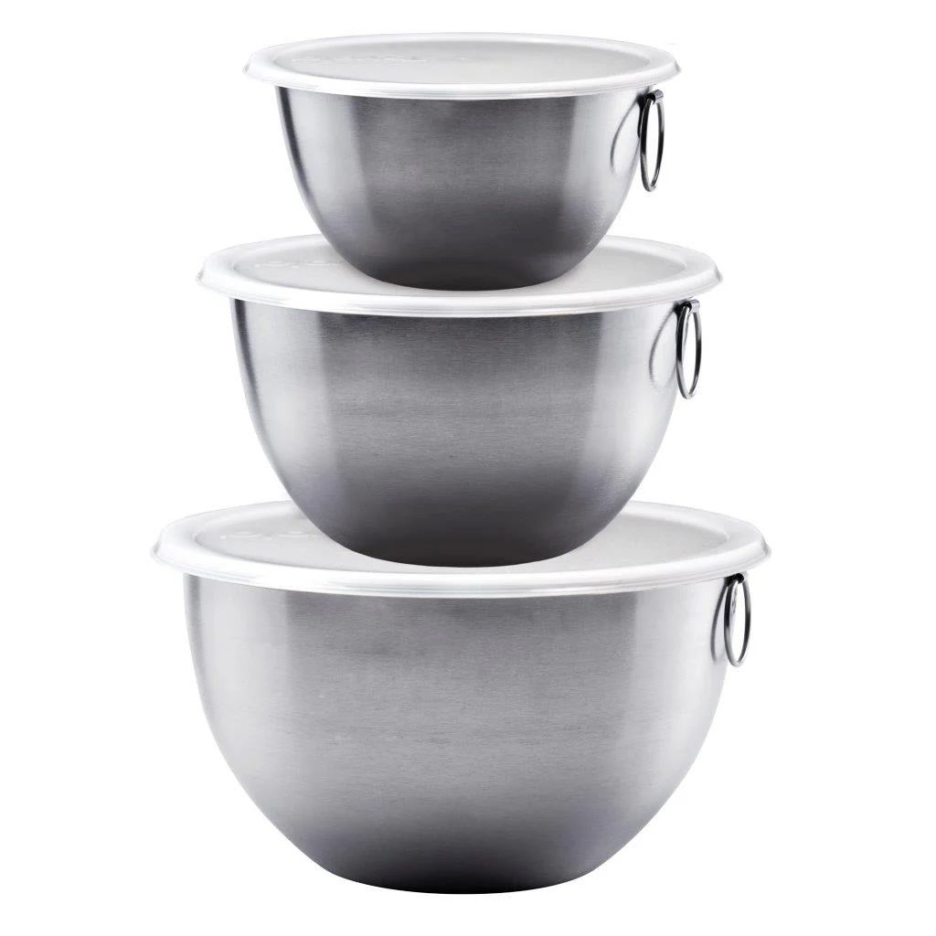 TOVOLO® Stainless Steel Mixing Bowl Set With Lids S/3