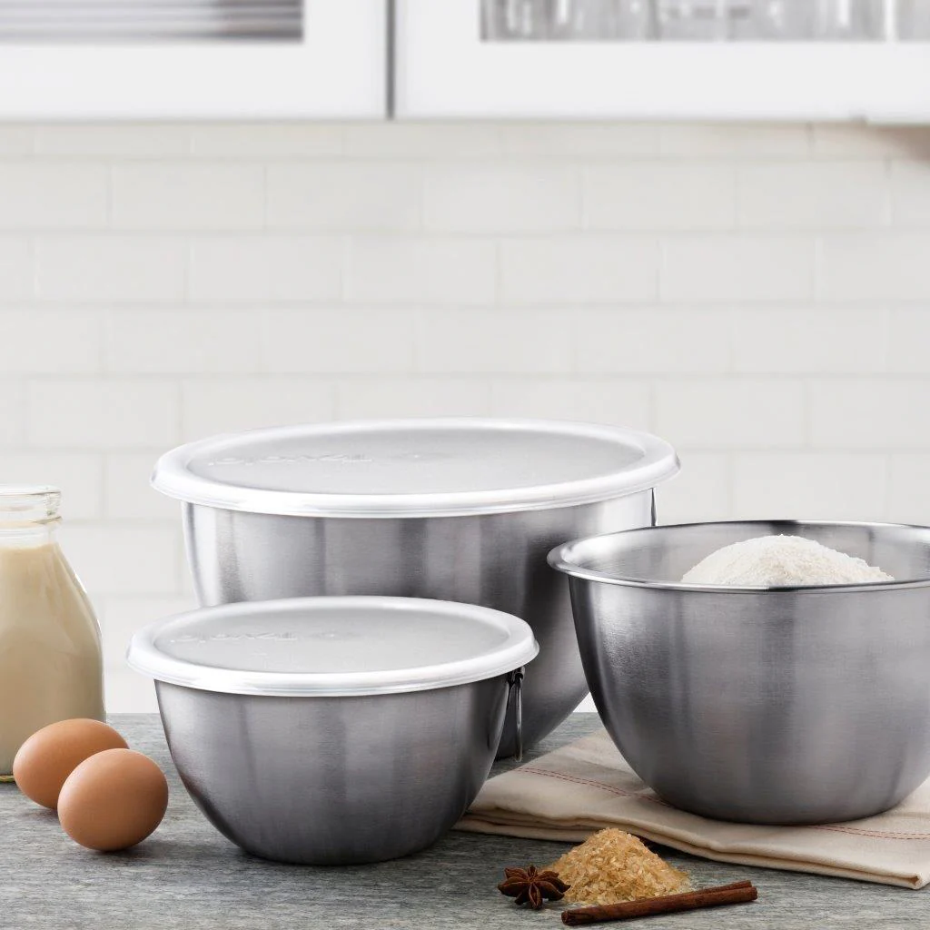 TOVOLO® Stainless Steel Mixing Bowl Set With Lids S/3 - Image 4