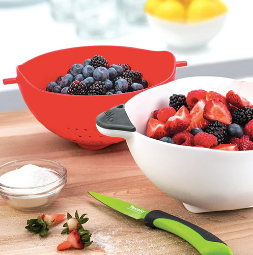 Soak & Strain Colander 1.5-Qt Assorted