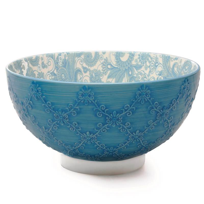 Trellis Serving Bowl Teal