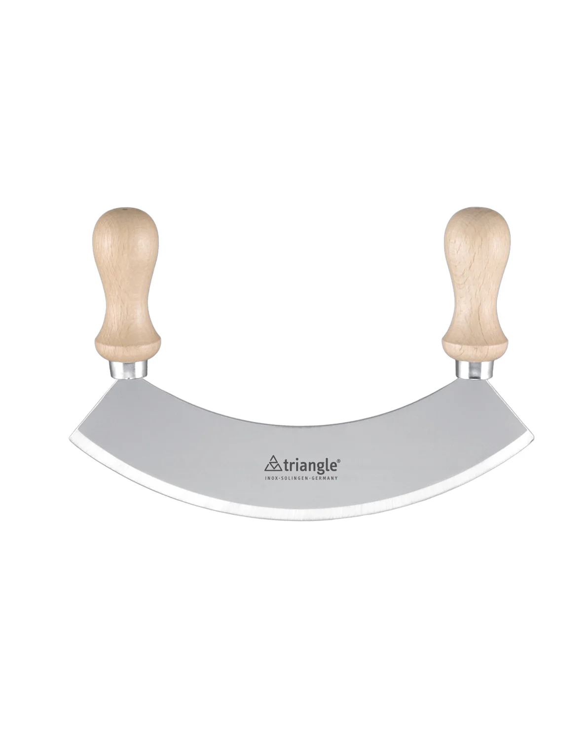 TRIANGLE Single Blade Mincing Knife 7" - Wood Hand