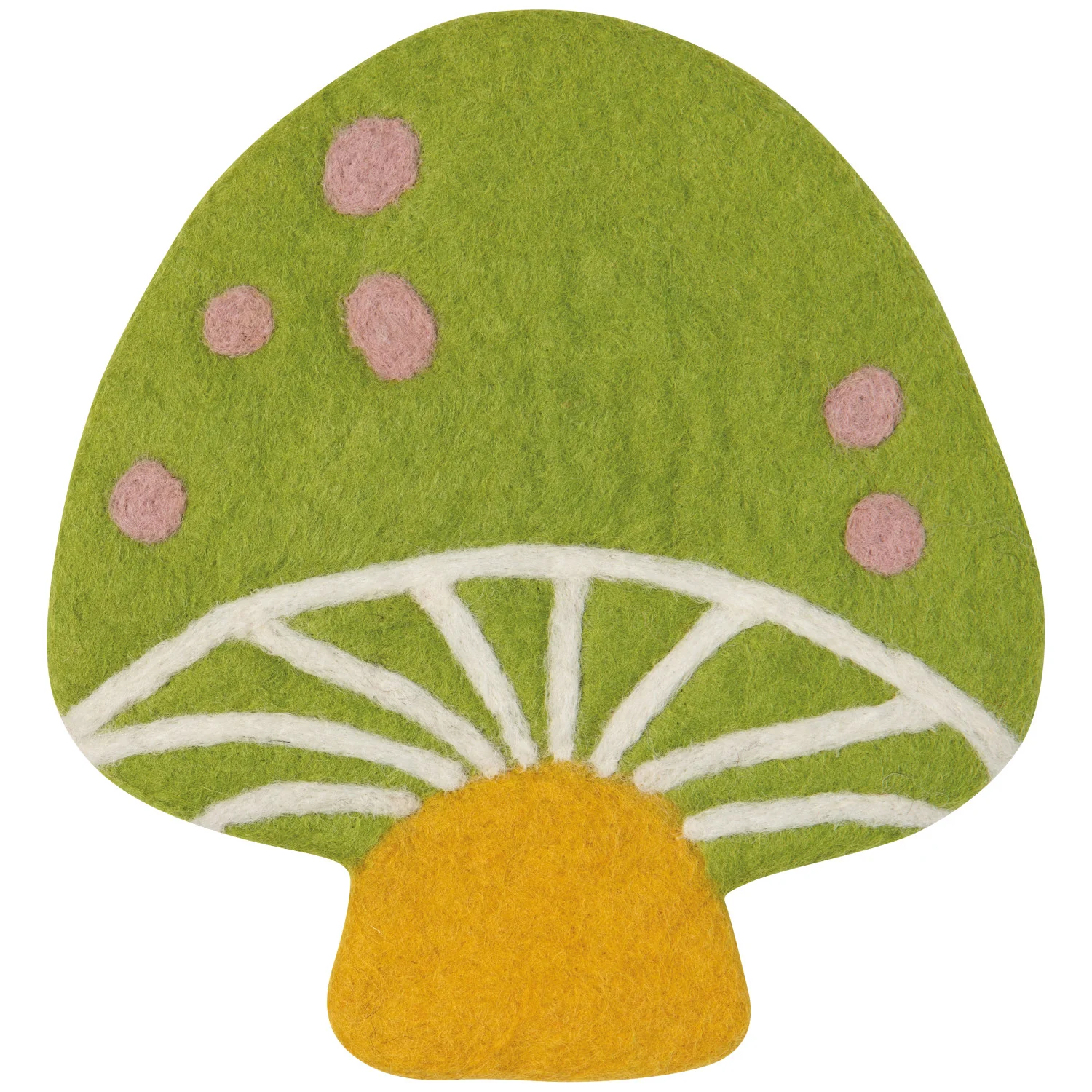 Trivet - Felted Wool - Mushroom Gems