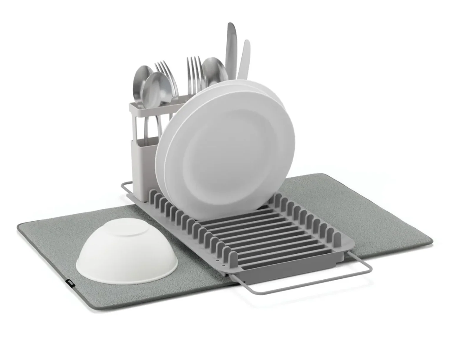 Umbra UDry Over the Sink Dish Rack with Mat - Charcoal