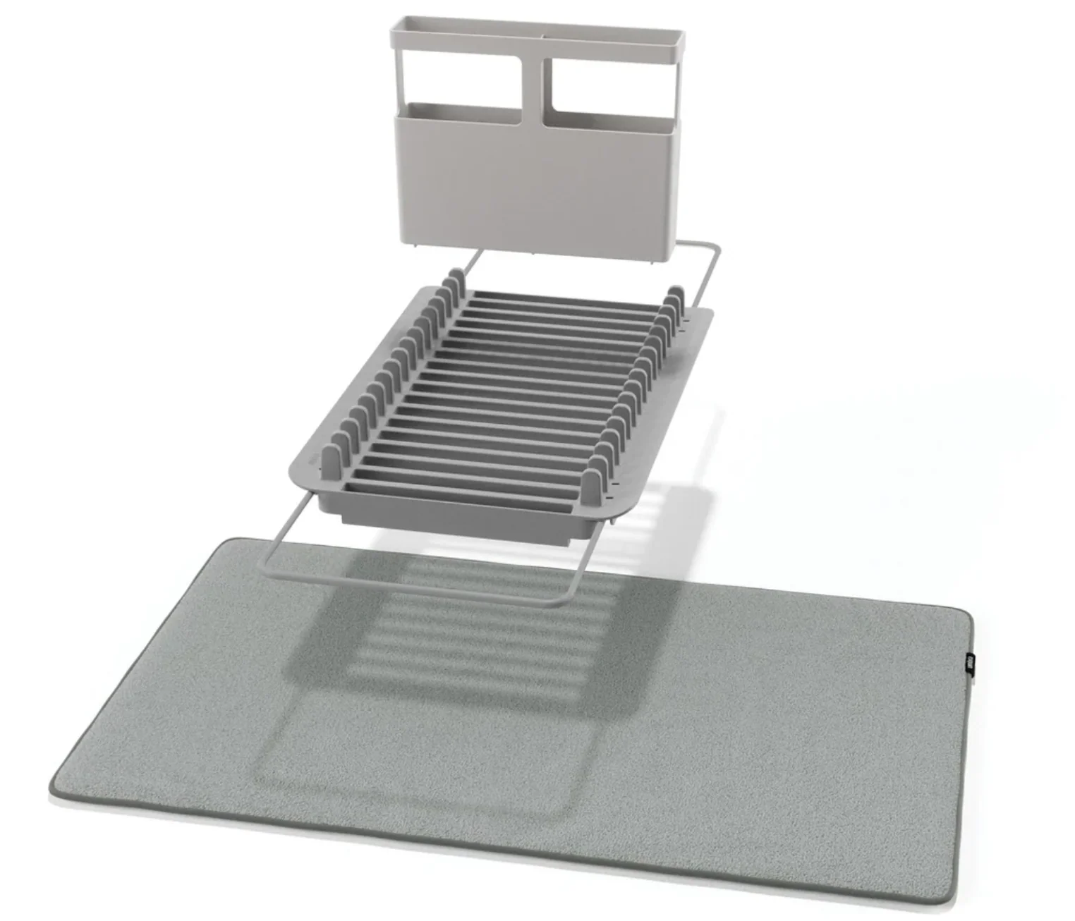 Umbra UDry Over the Sink Dish Rack with Mat - Charcoal - Image 5