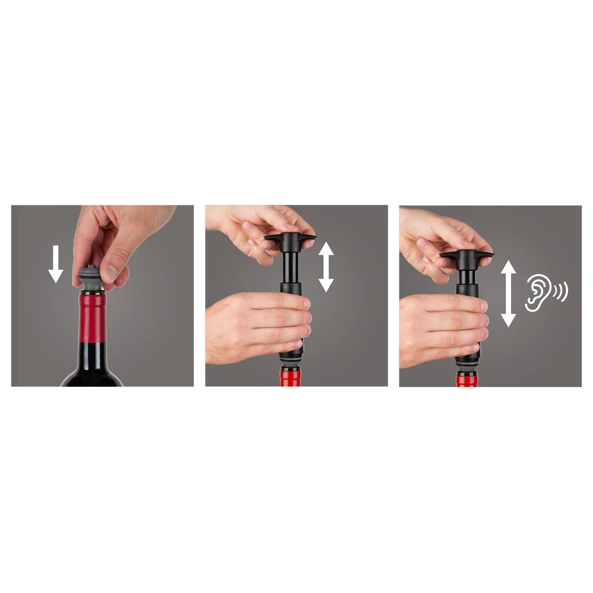 Vacu Vin Vacuum Wine Stopper 6 Pack - Gray - Image 4