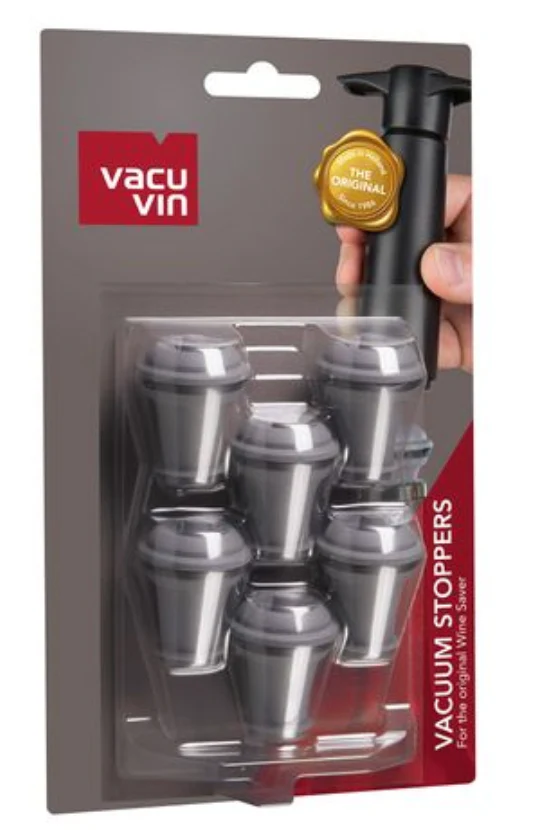 Vacu Vin Vacuum Wine Stopper 6 Pack - Gray - Image 6
