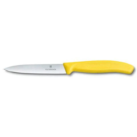 Paring Knife 4" / 10cm Straight Blade, Spear Point Yellow