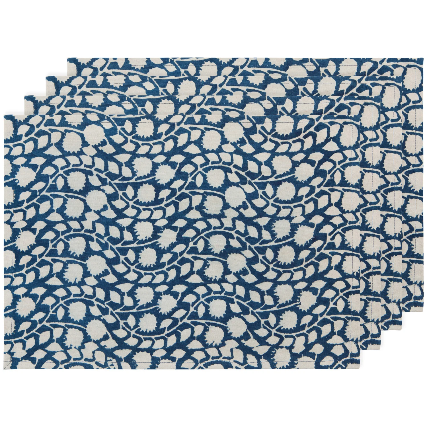 Vinebloom Block Print Placemats Set/4