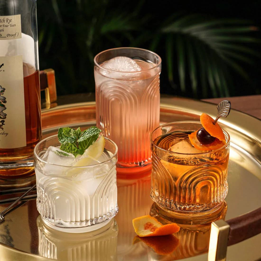 Viski Crystal Deco Beau Highball - 18oz/532ml - Image 3