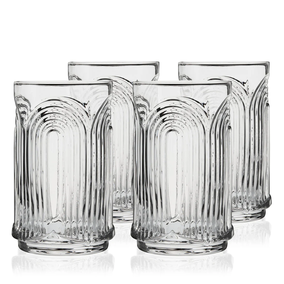Viski Crystal Deco Beau Highball - 18oz/532ml - Image 4