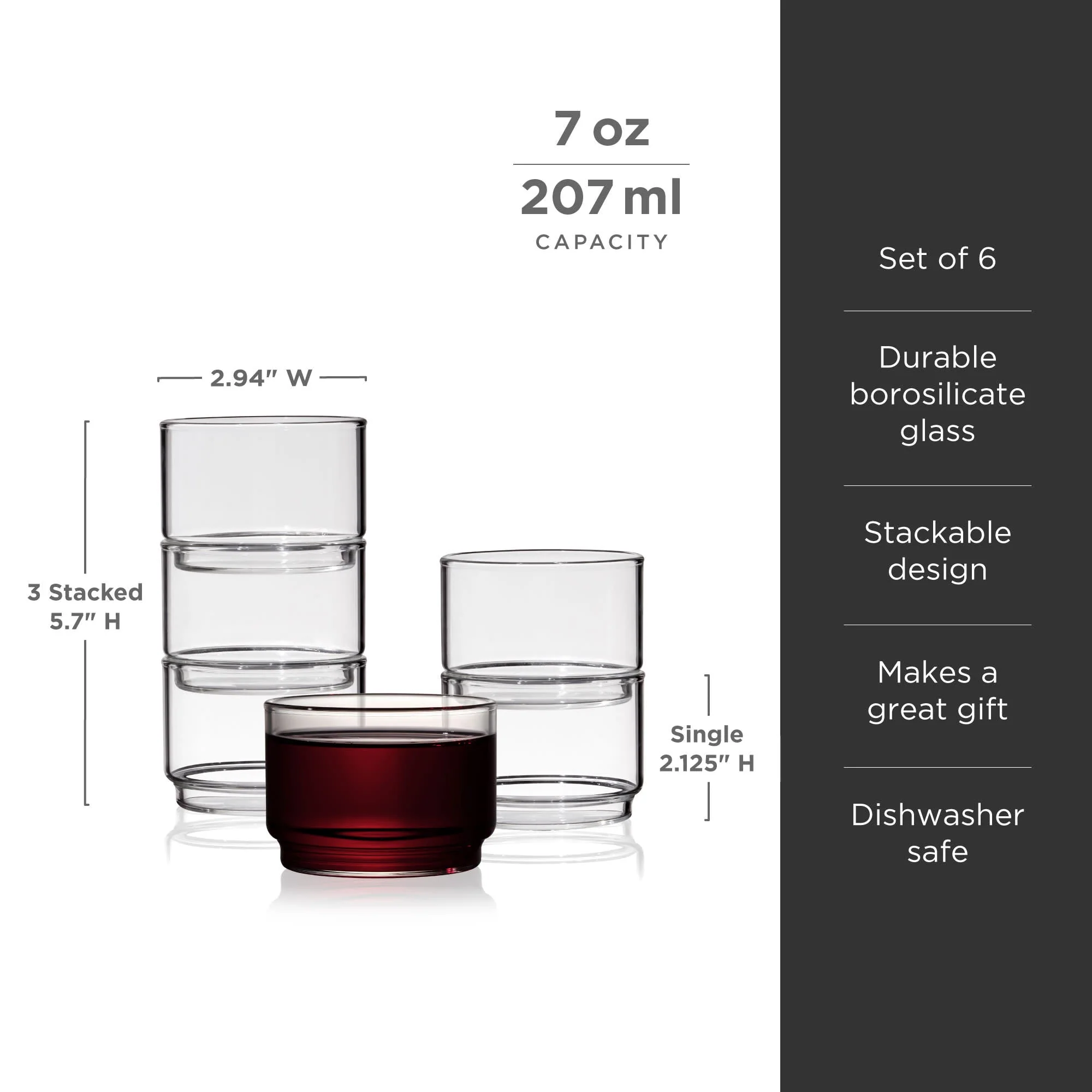 Viski Raye Bodega Glasses S/6 - 7oz/207ml - Image 6