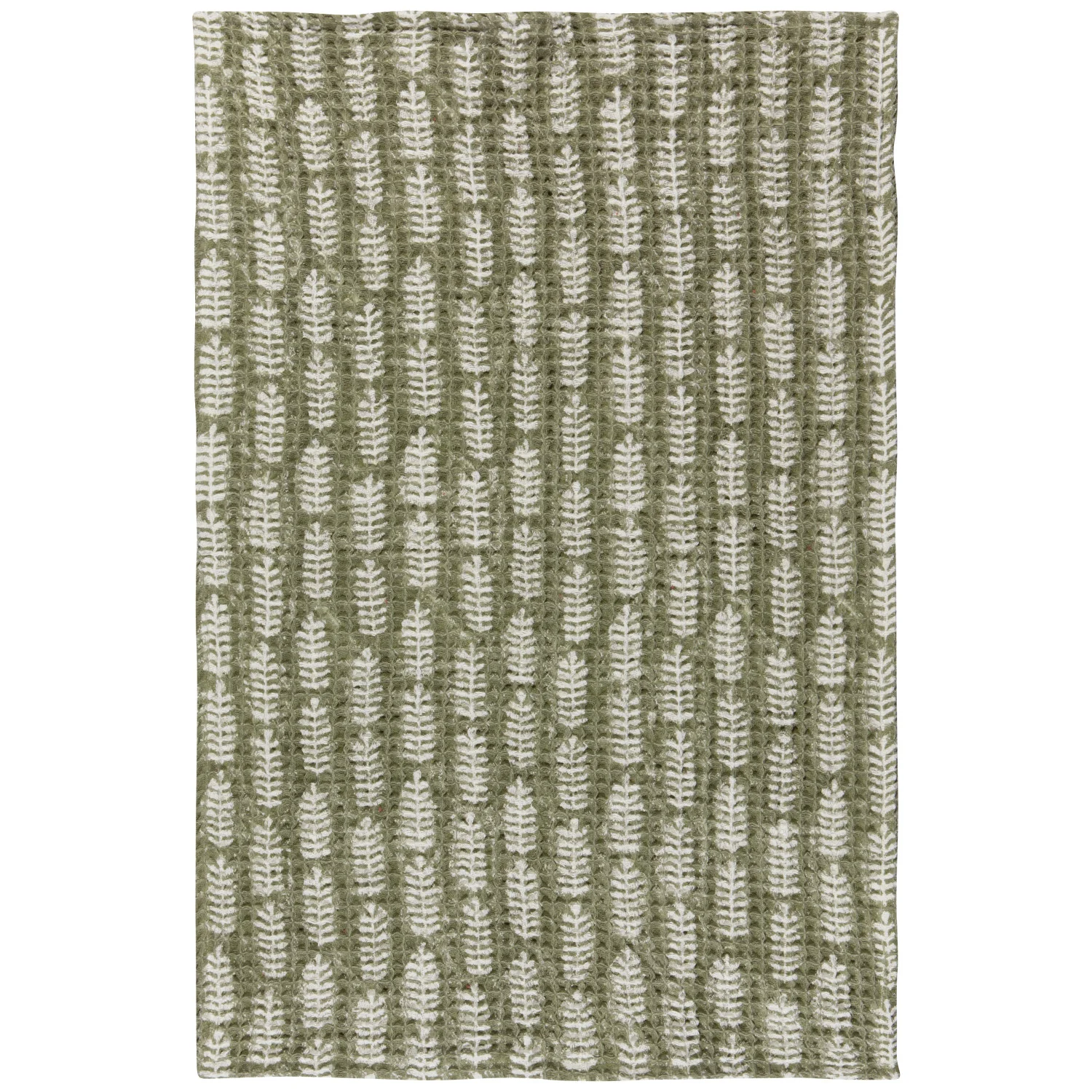 Waffle Tea Towel Fern Block Print