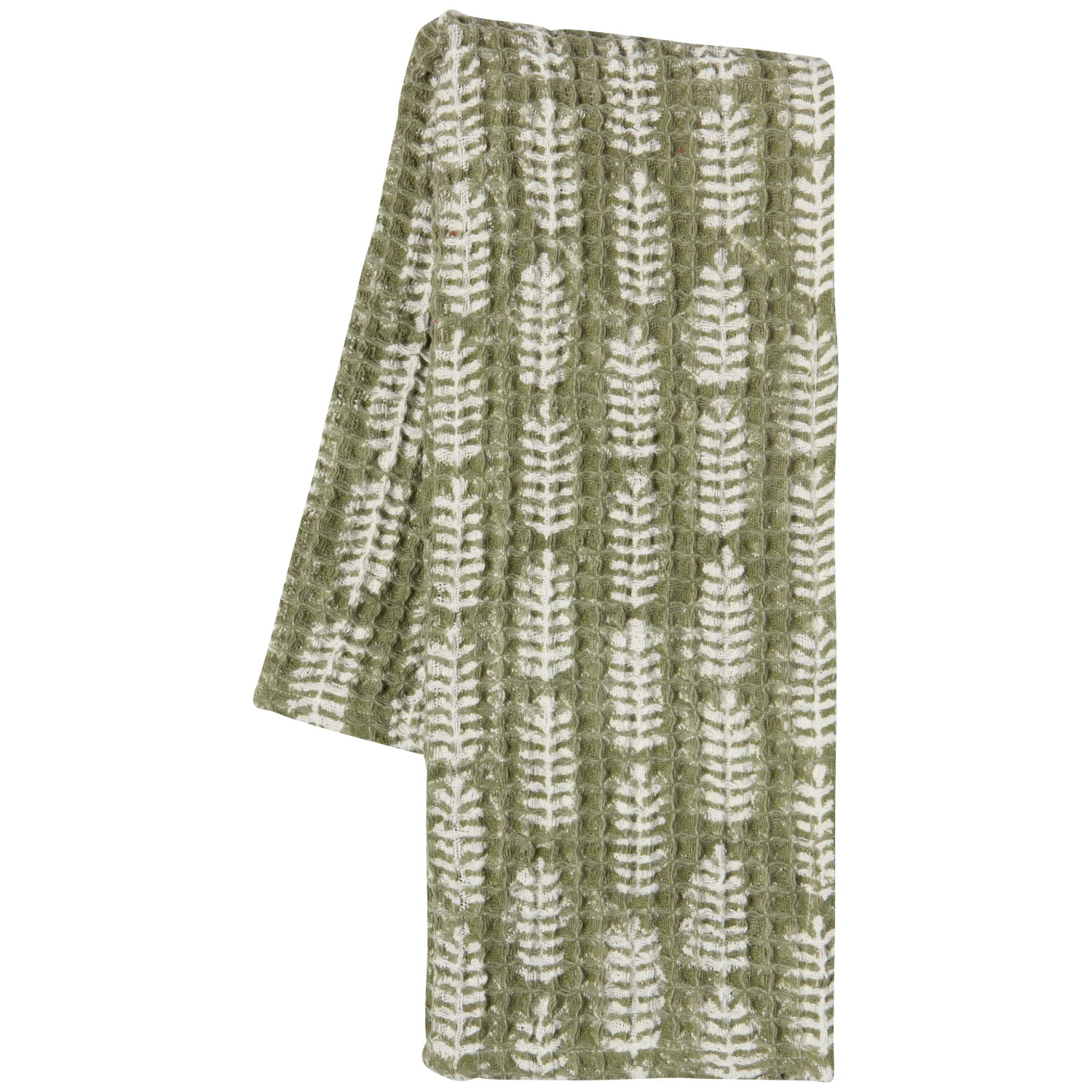 Waffle Tea Towel Fern Block Print - Image 4