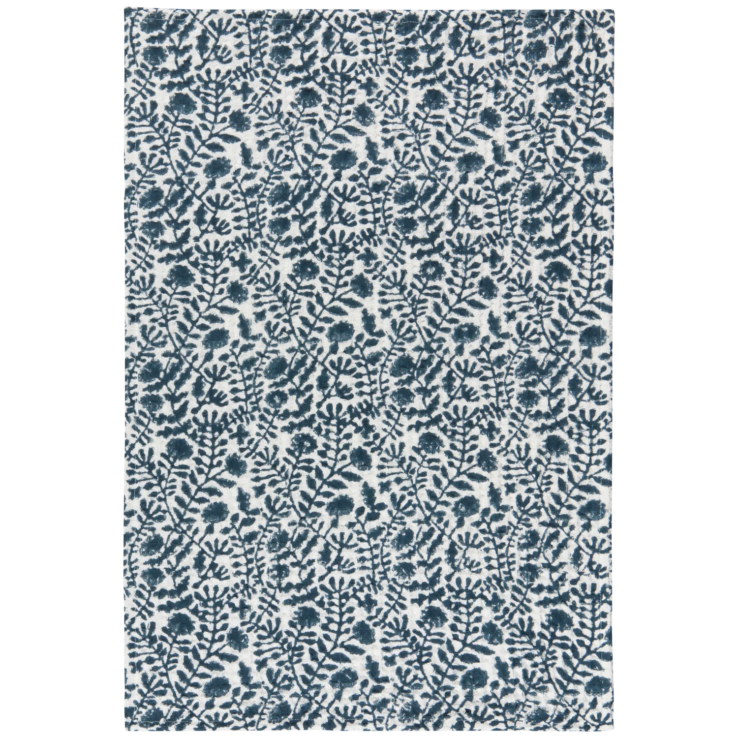 Waffle Tea Towel Jasmine Block Print