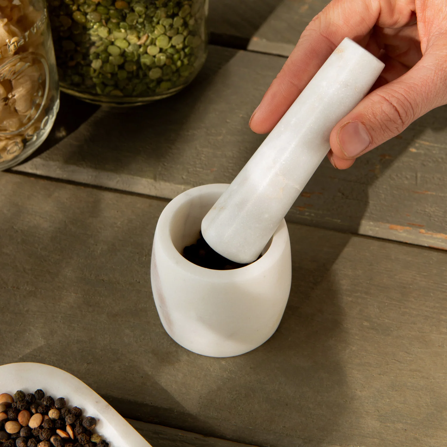 White Marble Mortar and Pestle Small - Image 3