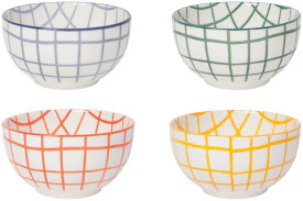 Wobbly Check Everyday Bowls Set/4
