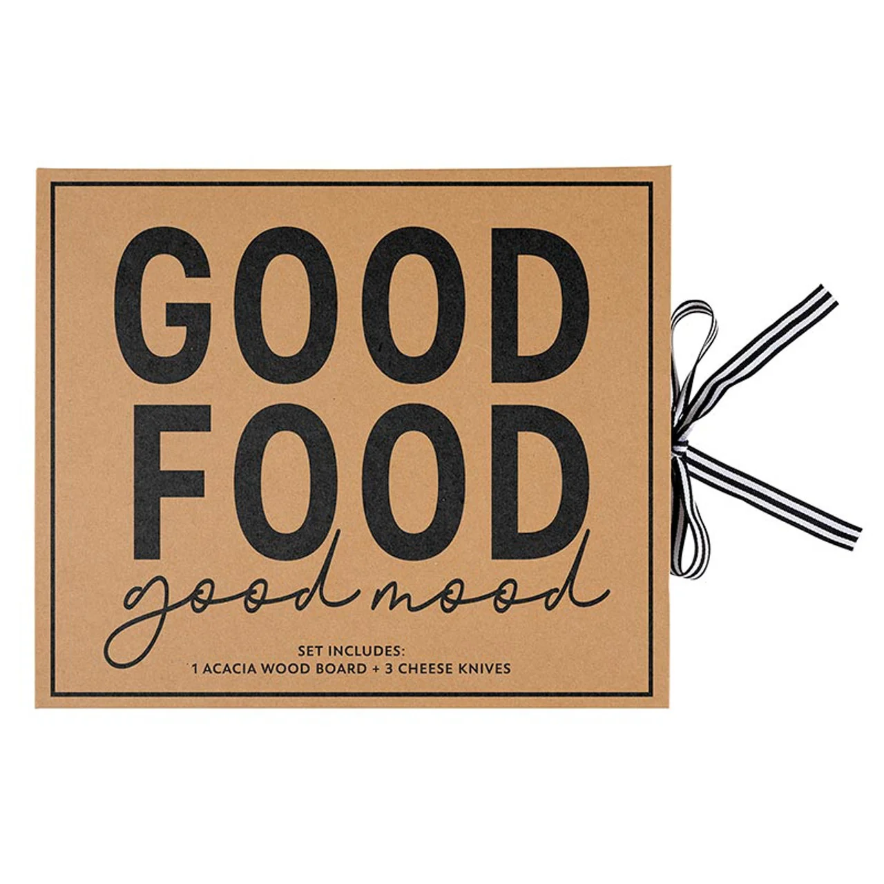 Wood Cheese Board Set Book Box - Good Food Good Mood - Image 2