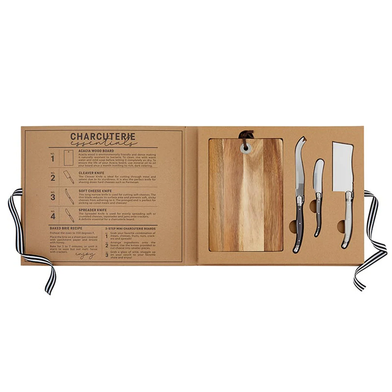 Wood Cheese Board Set Book Box - Good Food Good Mood - Image 4